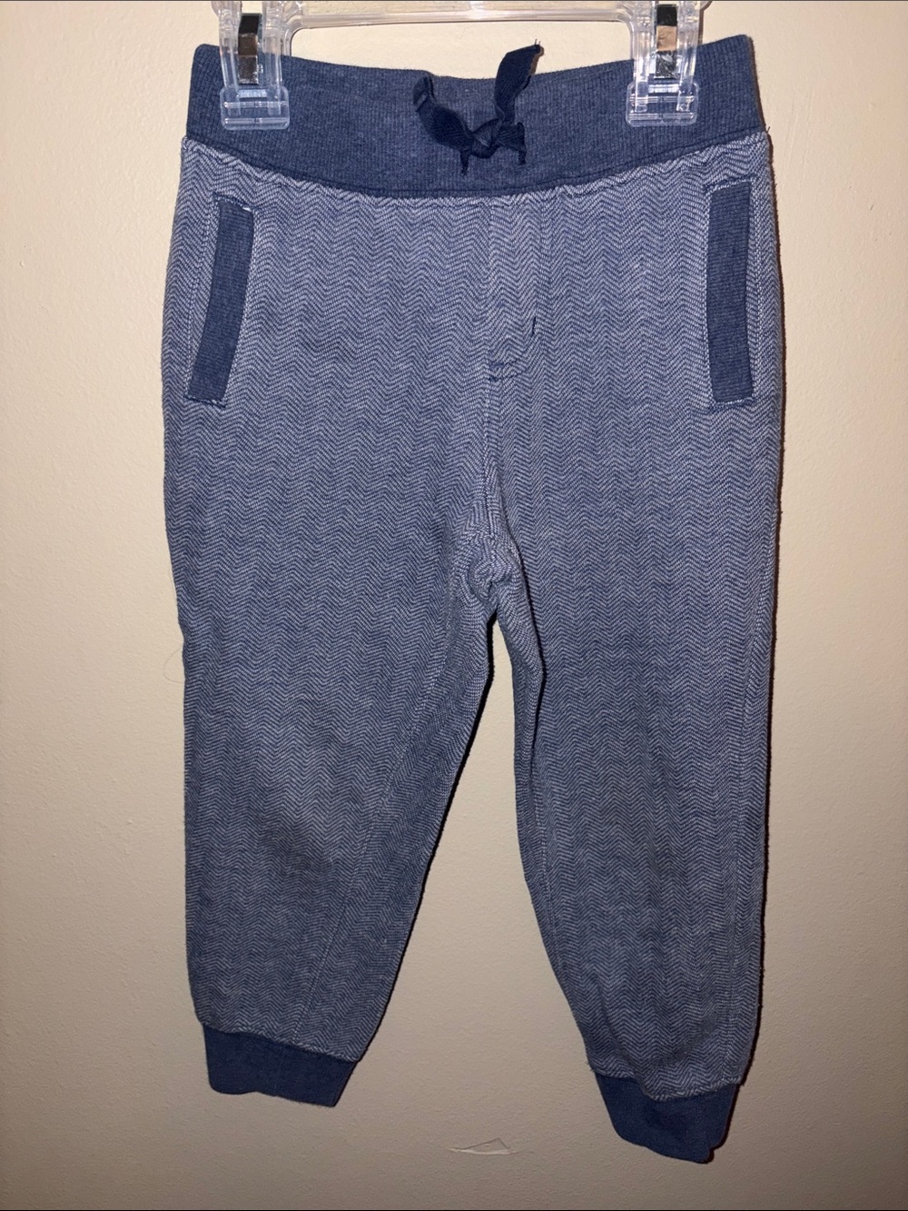 Janie and Jack Blue Herringbone Jogger Sweatpants